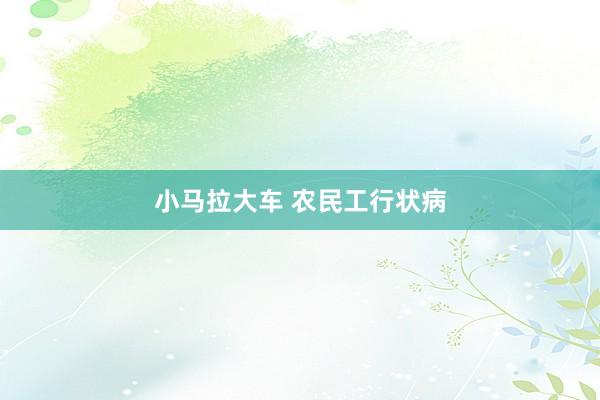 小马拉大车 农民工行状病