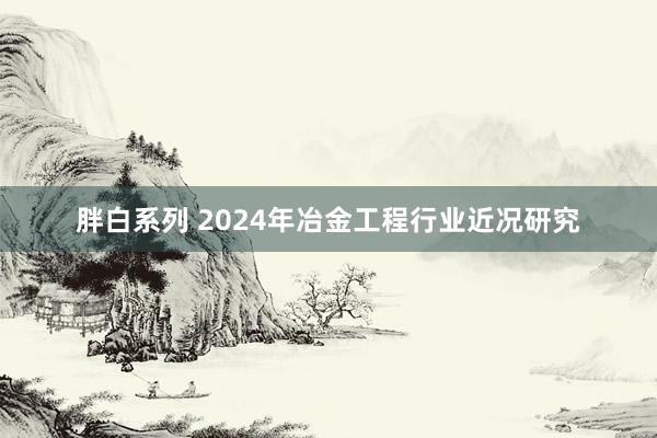 胖白系列 2024年冶金工程行业近况研究