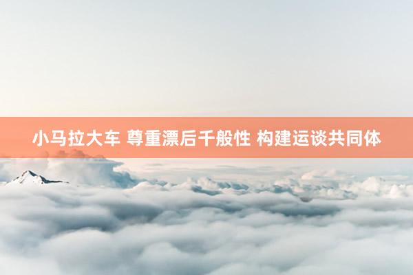 小马拉大车 尊重漂后千般性 构建运谈共同体