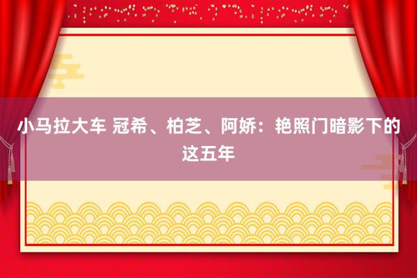小马拉大车 冠希、柏芝、阿娇：艳照门暗影下的这五年