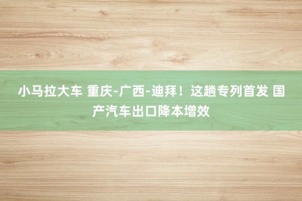 小马拉大车 重庆-广西-迪拜！这趟专列首发 国产汽车出口降本增效