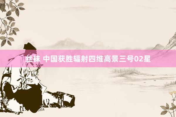 丝袜 中国获胜辐射四维高景三号02星