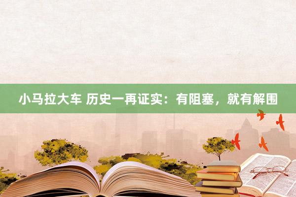小马拉大车 历史一再证实：有阻塞，就有解围