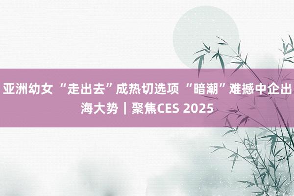 亚洲幼女 “走出去”成热切选项 “暗潮”难撼中企出海大势｜聚焦CES 2025